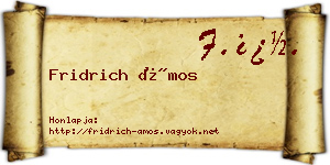 Fridrich Ámos névjegykártya